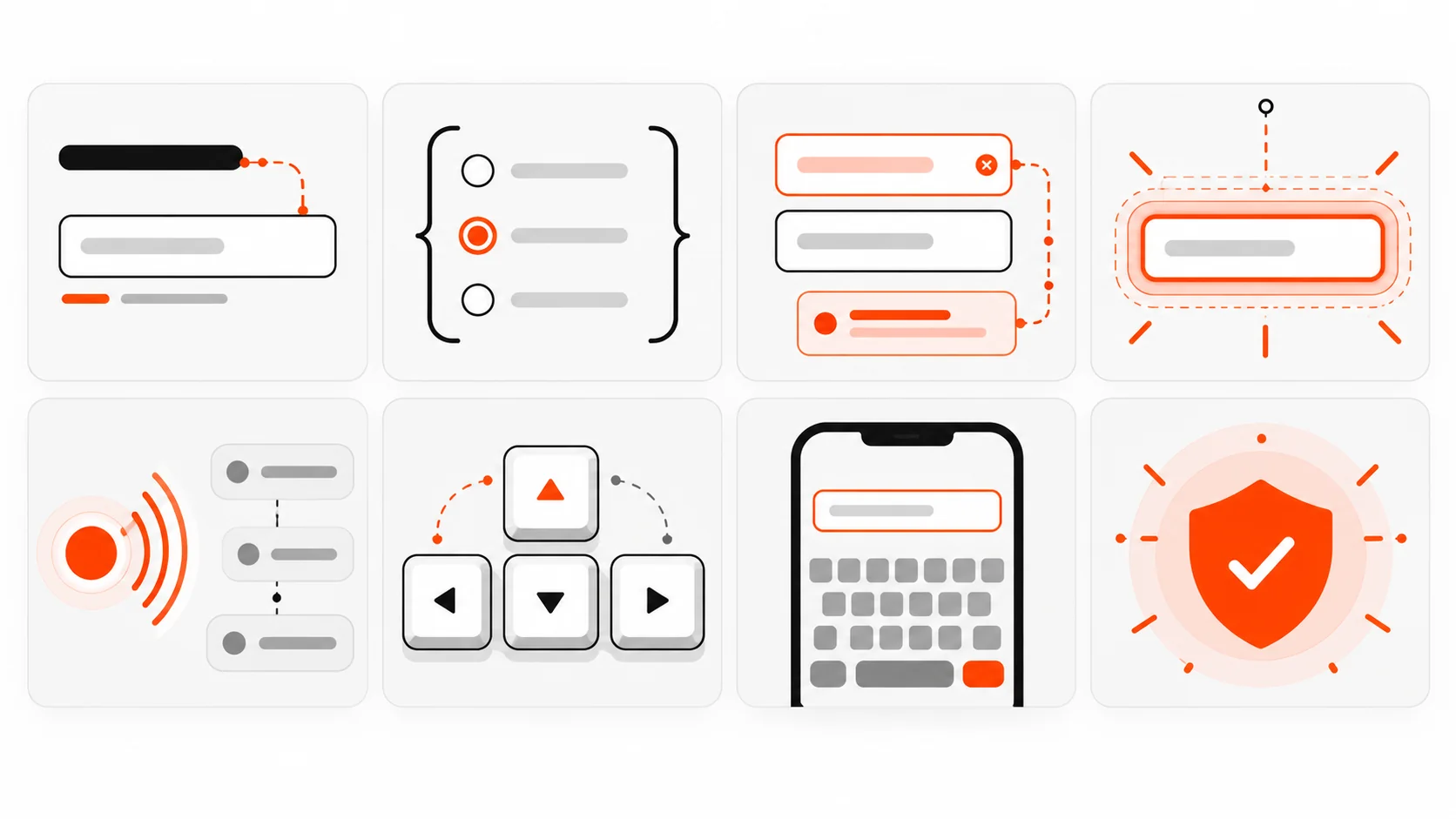 Infographic checklist for keyboard and screen reader form testing with live region status