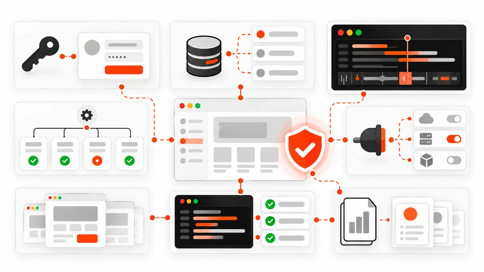 Infographic checklist for a client-ready Playwright suite including auth storage state, API seeding, traces, and CI sharding