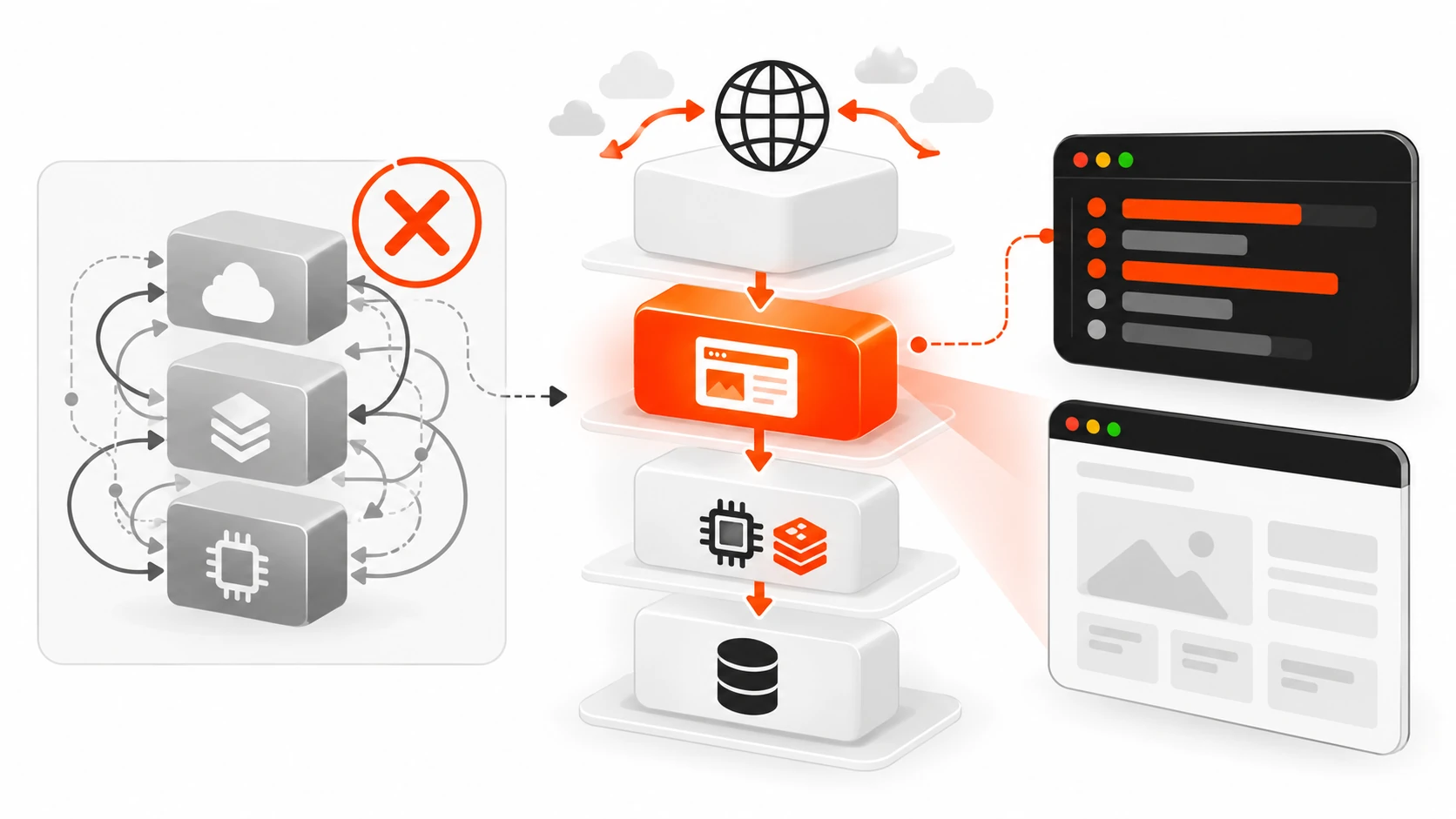 Infographic of a clean WordPress caching stack with one page cache plus Redis object cache